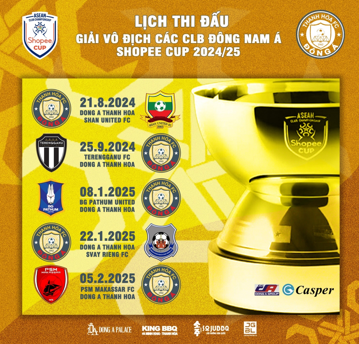 lich thi dau cup c1 Dong nam A cua clb thanh hoa hinh anh 1